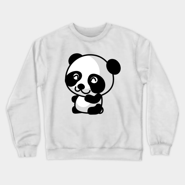 Cartoon Anime Panda Bear Manga Emoticon Crewneck Sweatshirt by AnotherOne